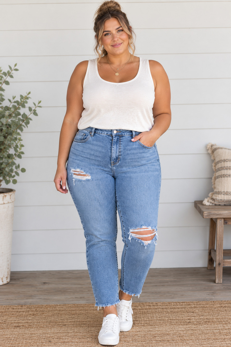 American Eagle Outfitters Stretch Light Wash Distressed Skinny Jeans Size 16
